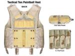 Paintball Vest 4x Pod Pouch (Back) (Olive Drab)