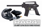 US Army Alpha Black Paintball Marker with Electronic Trigger Bas