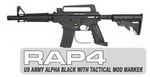 US Army Alpha Black with Tactical MODs Paintball Gun